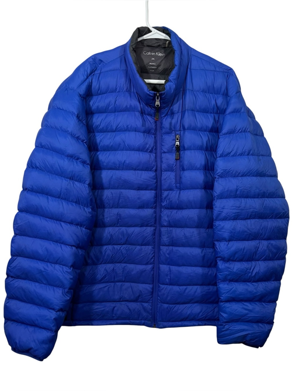 Calvin Klein Blue Packable Lightweight Puffer Down Winter Jacket